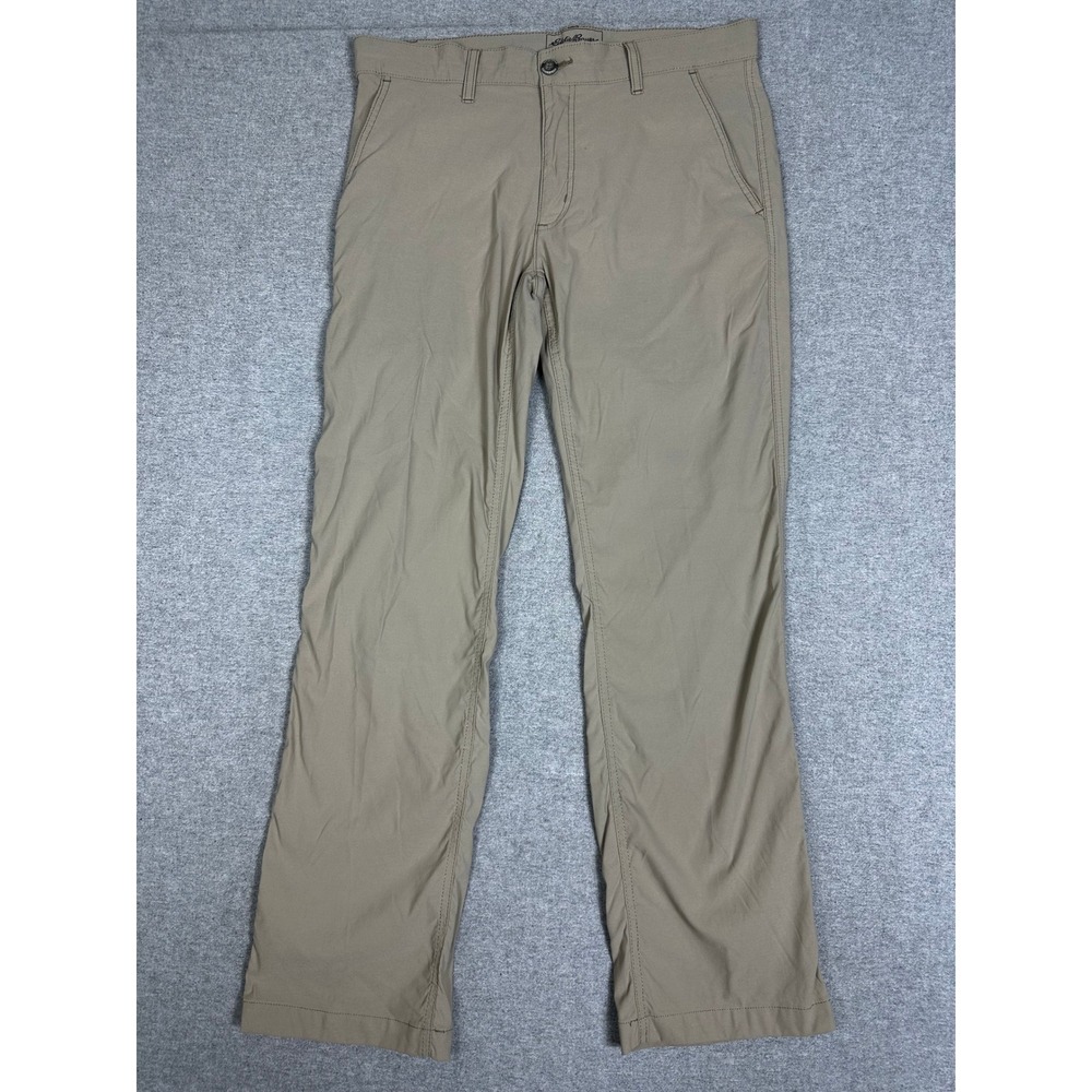 Eddie Bauer Travex Pants Mens 34x32 Khaki Tech Hiking Outdoor Stretch